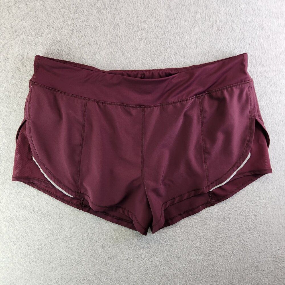 Zyia Active Shorts Womens XXL Red Brief Zip Pocket Drawstring Running Training